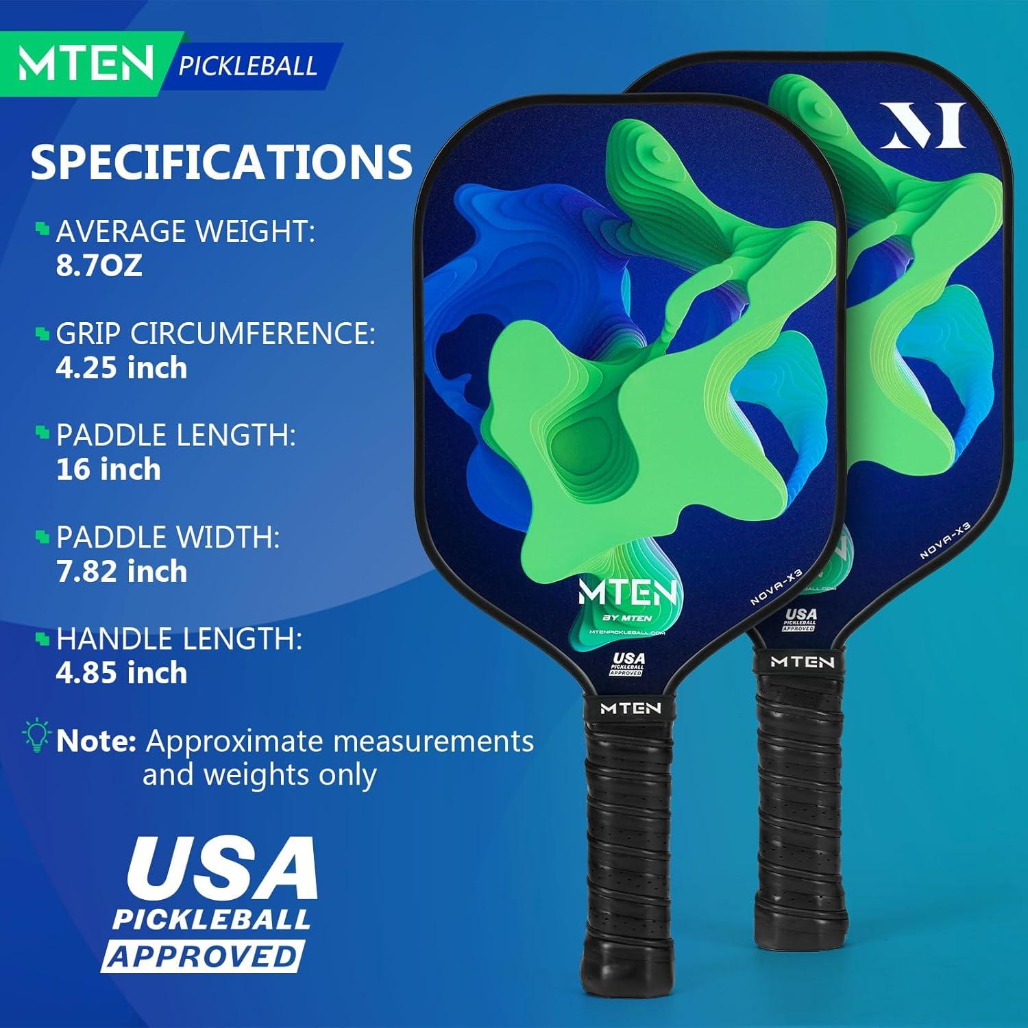 imagePickleball Paddles Carbon Fiber Pickleball Paddles Lightweight Pickle Ball Paddle Carbon Fiberglass Surface USAPA Approved Beginners ampamp Competition 1Pcsblue green