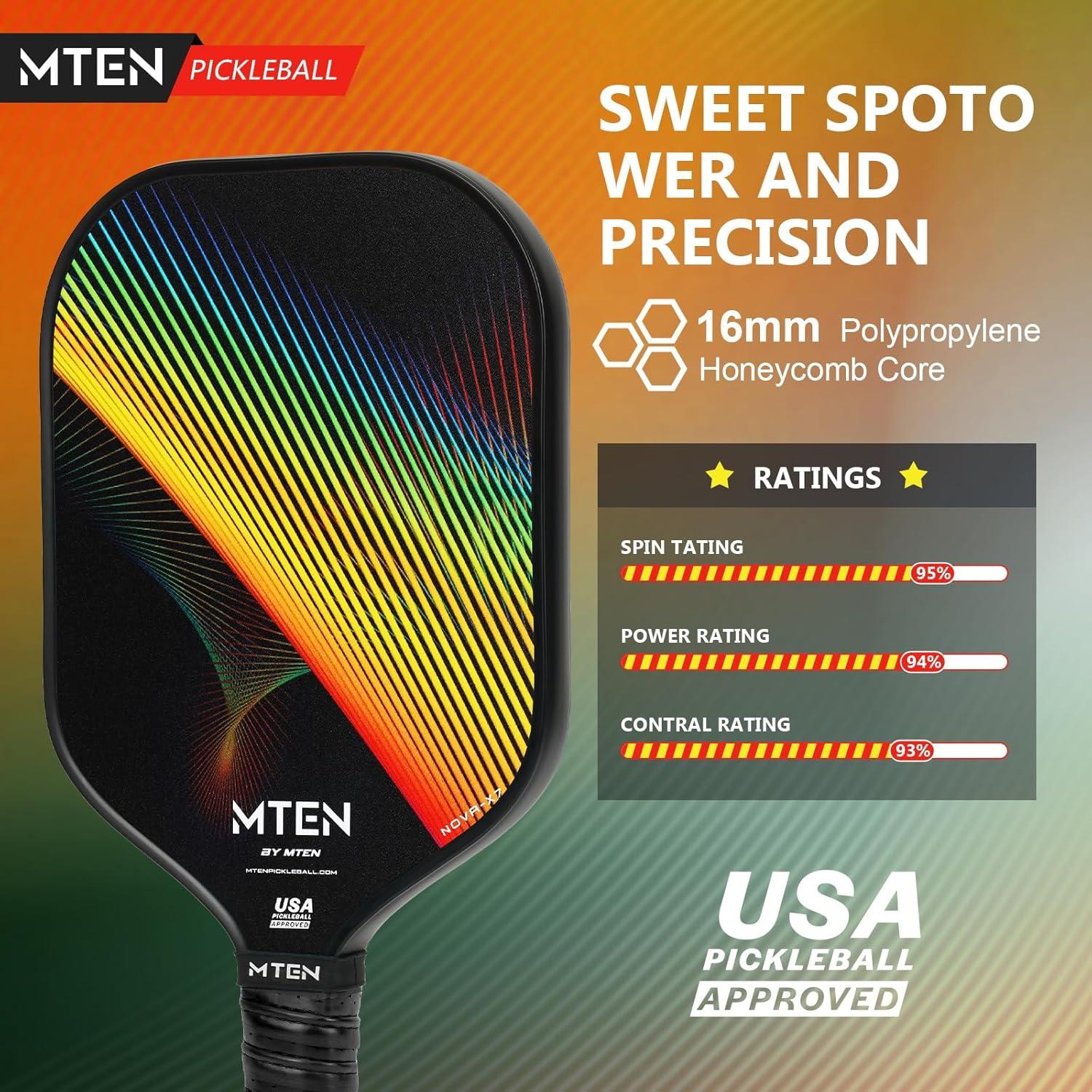 imagePickleball Paddles Carbon Fiber Pickleball Paddles Lightweight Pickle Ball Paddle Carbon Fiberglass Surface USAPA Approved Beginners ampamp Competition 1Pcsblack green