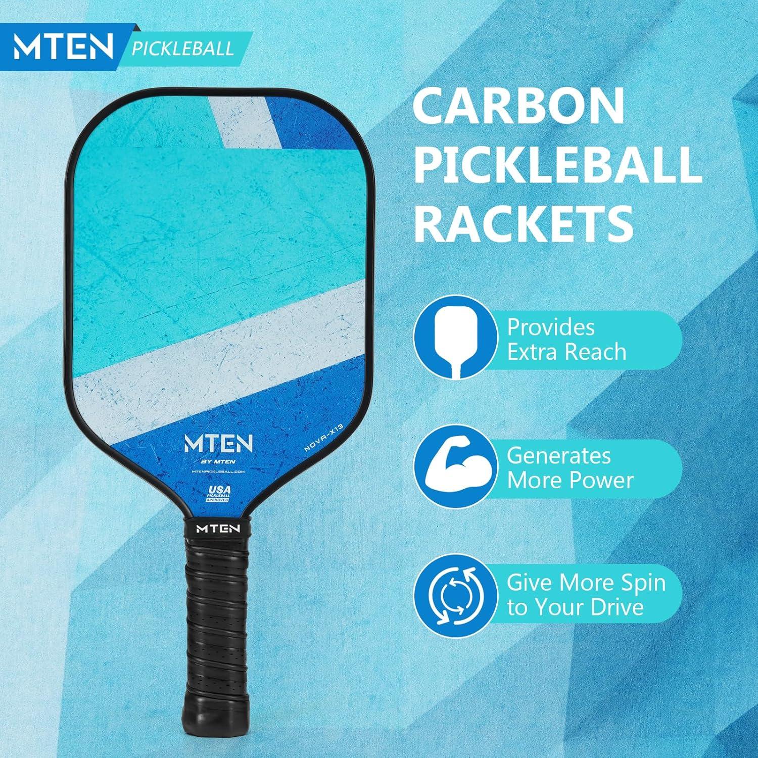 imagePickleball Paddles Carbon Fiber Pickleball Paddles Lightweight Pickle Ball Paddle Carbon Fiberglass Surface USAPA Approved Beginners ampamp Competition 1Pcssky blue