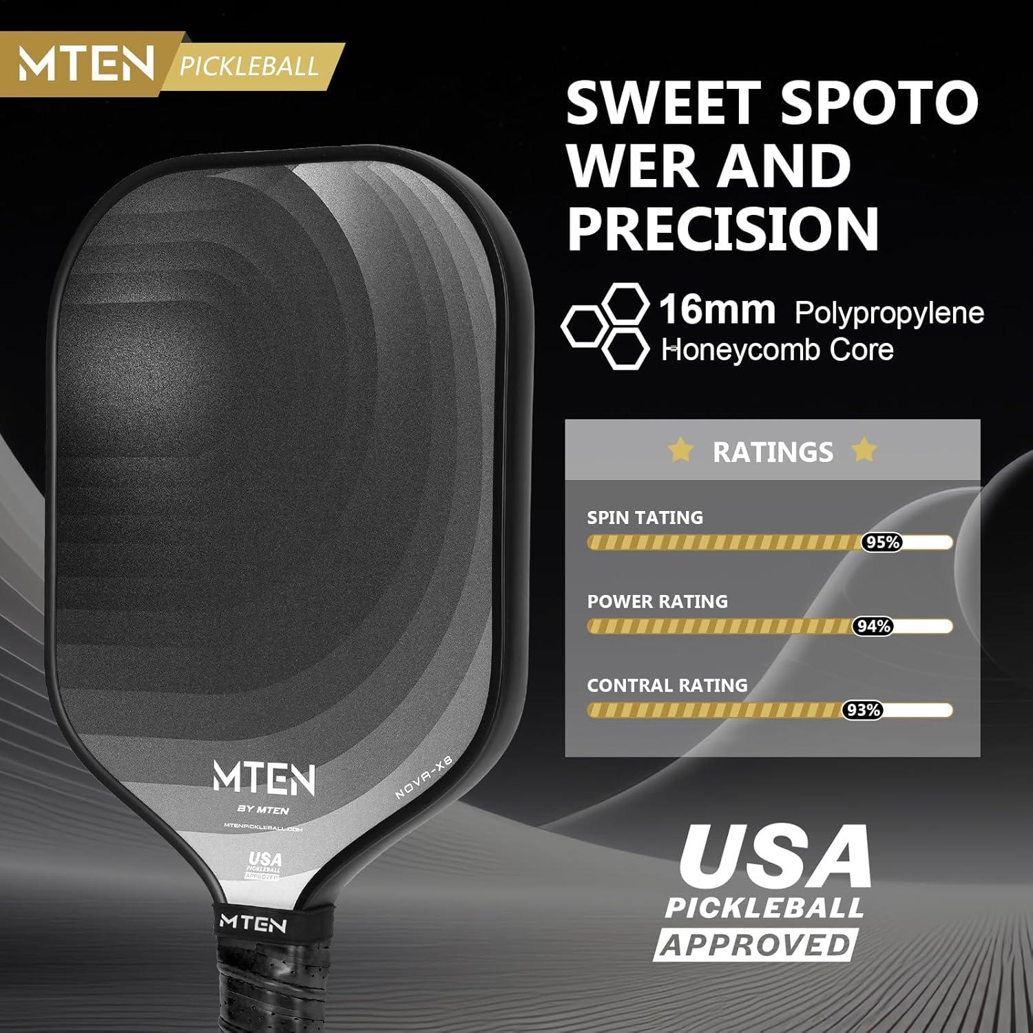 imagePickleball Paddles Carbon Fiber Pickleball Paddles Lightweight Pickle Ball Paddle Carbon Fiberglass Surface USAPA Approved Beginners ampamp Competition 1Pcsblack silver