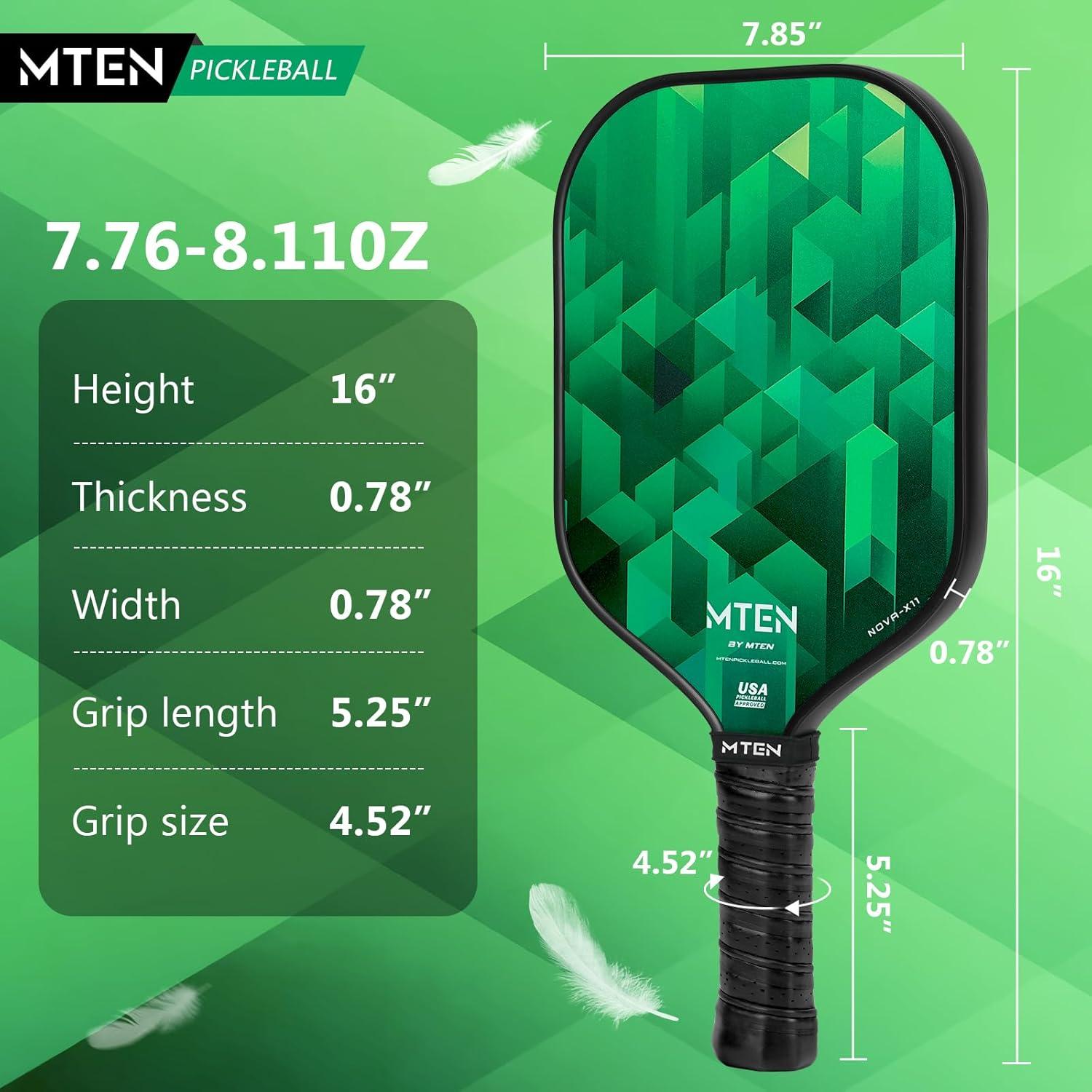 imagePickleball Paddles Carbon Fiber Pickleball Paddles Lightweight Pickle Ball Paddle Carbon Fiberglass Surface USAPA Approved Beginners ampamp Competition 1Pcsgreen