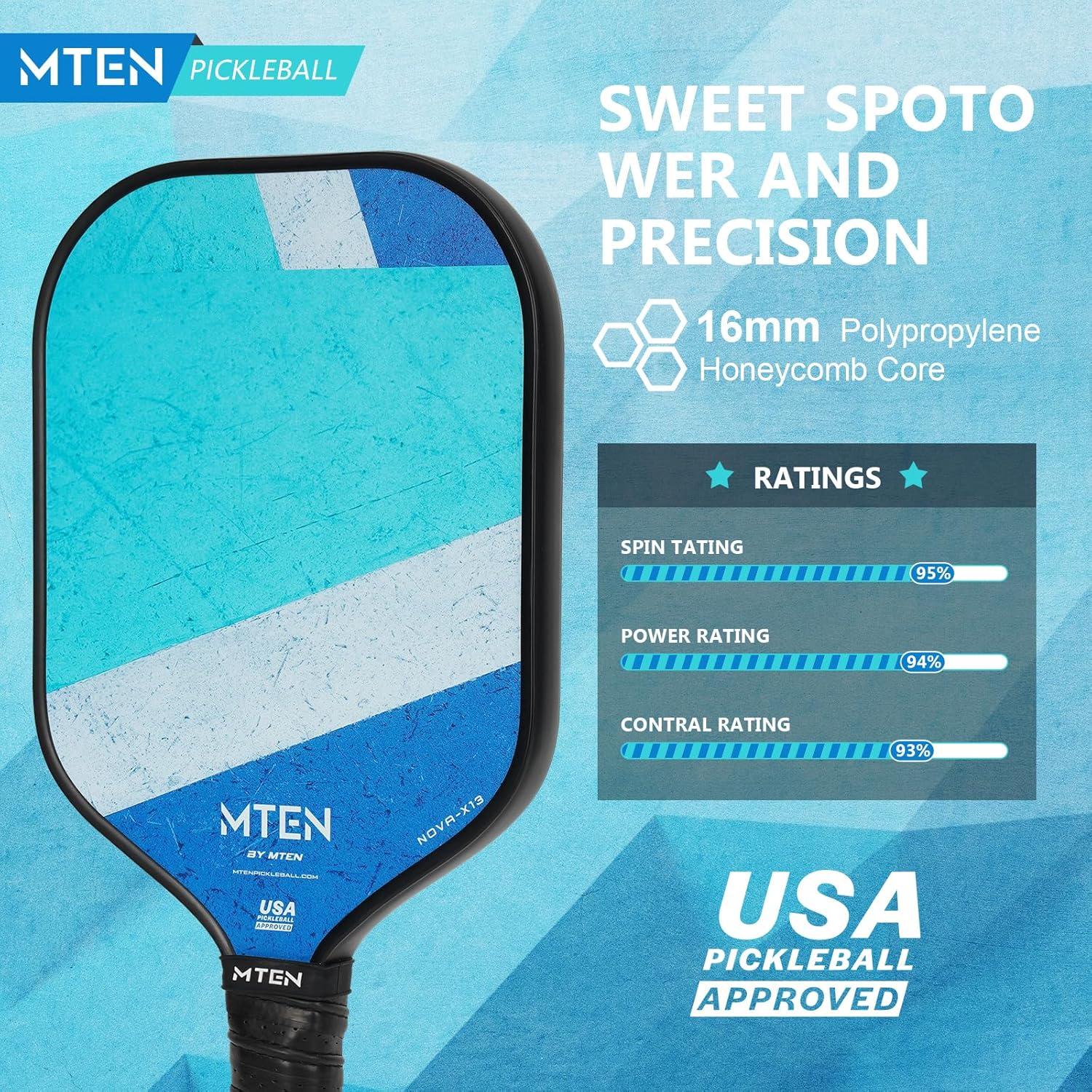 imagePickleball Paddles Carbon Fiber Pickleball Paddles Lightweight Pickle Ball Paddle Carbon Fiberglass Surface USAPA Approved Beginners ampamp Competition 1Pcssky blue