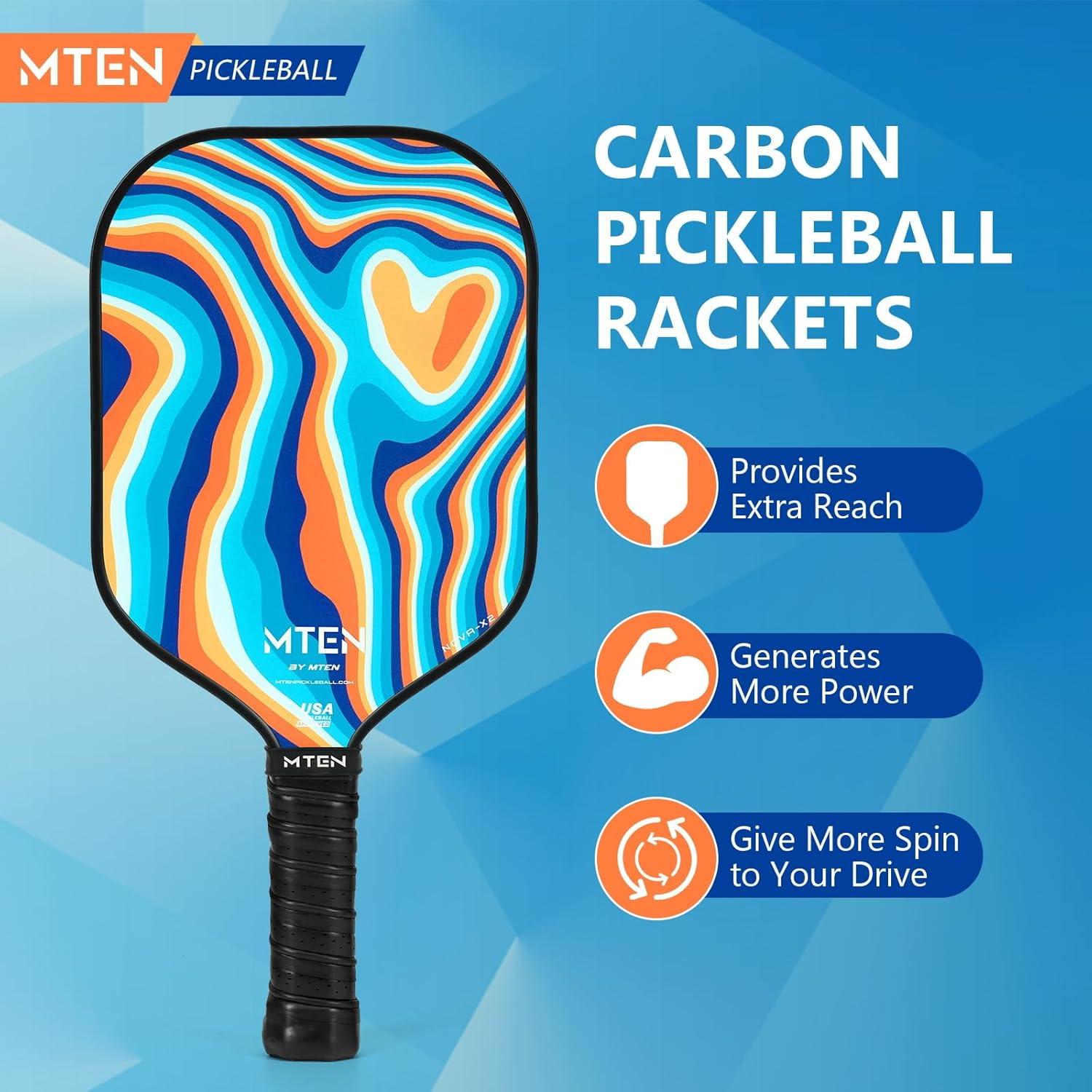 imagePickleball Paddles Carbon Fiber Pickleball Paddles Lightweight Pickle Ball Paddle Carbon Fiberglass Surface USAPA Approved Beginners ampamp Competition 1Pcsblue orange