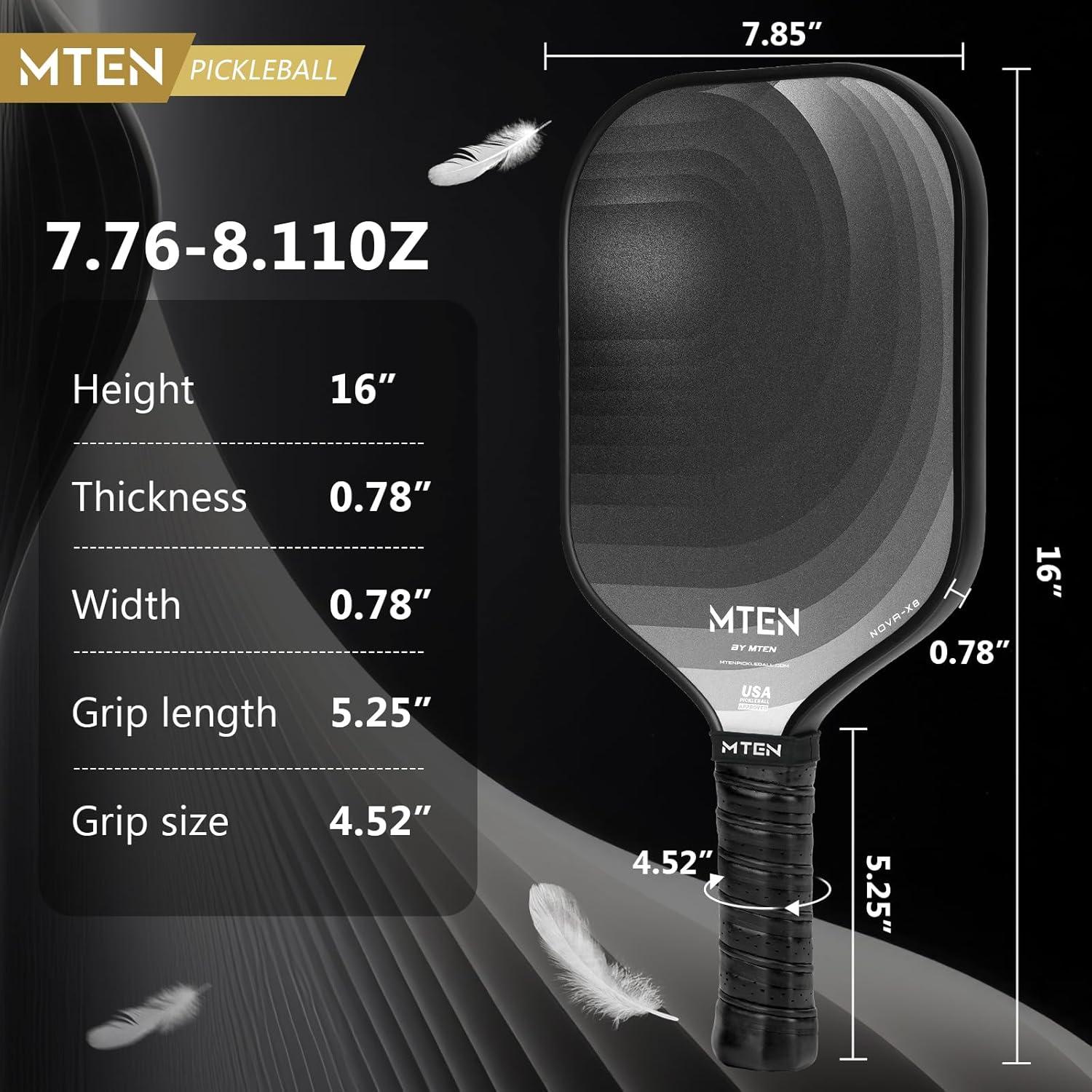 imagePickleball Paddles Carbon Fiber Pickleball Paddles Lightweight Pickle Ball Paddle Carbon Fiberglass Surface USAPA Approved Beginners ampamp Competition 1Pcsblack silver