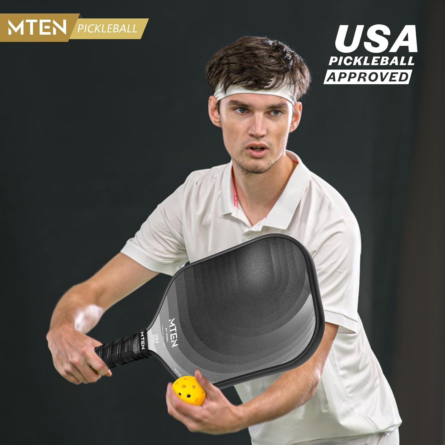 imagePickleball Paddles Carbon Fiber Pickleball Paddles Lightweight Pickle Ball Paddle Carbon Fiberglass Surface USAPA Approved Beginners ampamp Competition 1Pcsblack silver