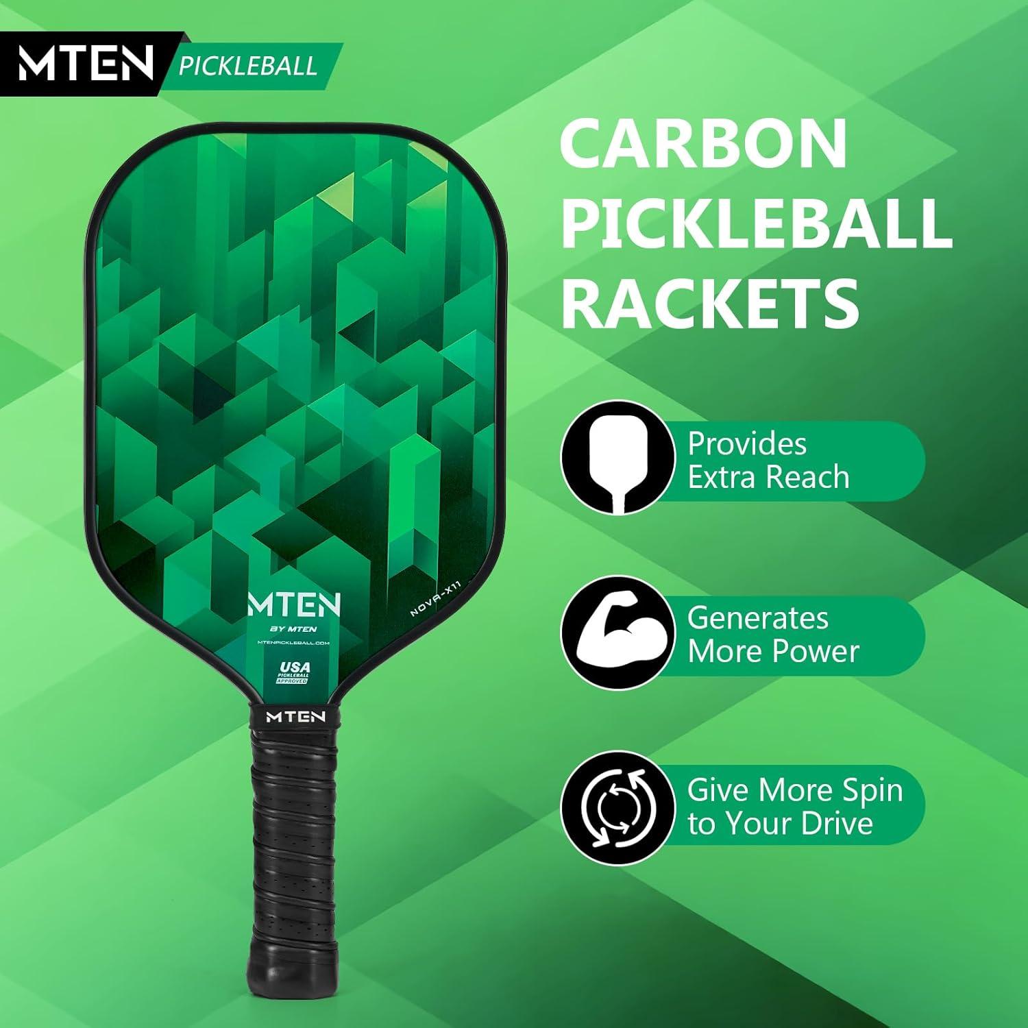imagePickleball Paddles Carbon Fiber Pickleball Paddles Lightweight Pickle Ball Paddle Carbon Fiberglass Surface USAPA Approved Beginners ampamp Competition 1Pcsgreen