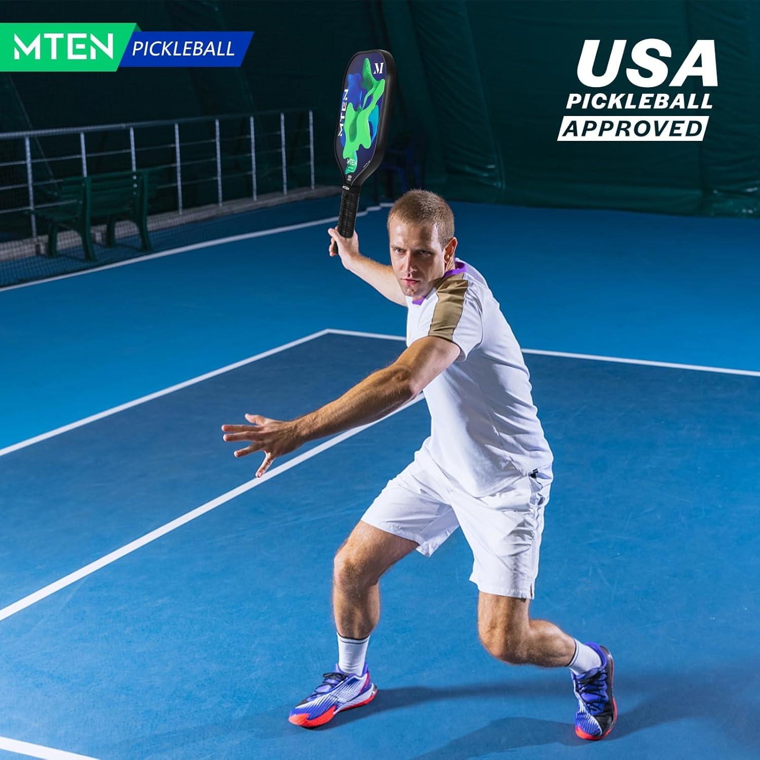 imagePickleball Paddles Carbon Fiber Pickleball Paddles Lightweight Pickle Ball Paddle Carbon Fiberglass Surface USAPA Approved Beginners ampamp Competition 1Pcsblue green