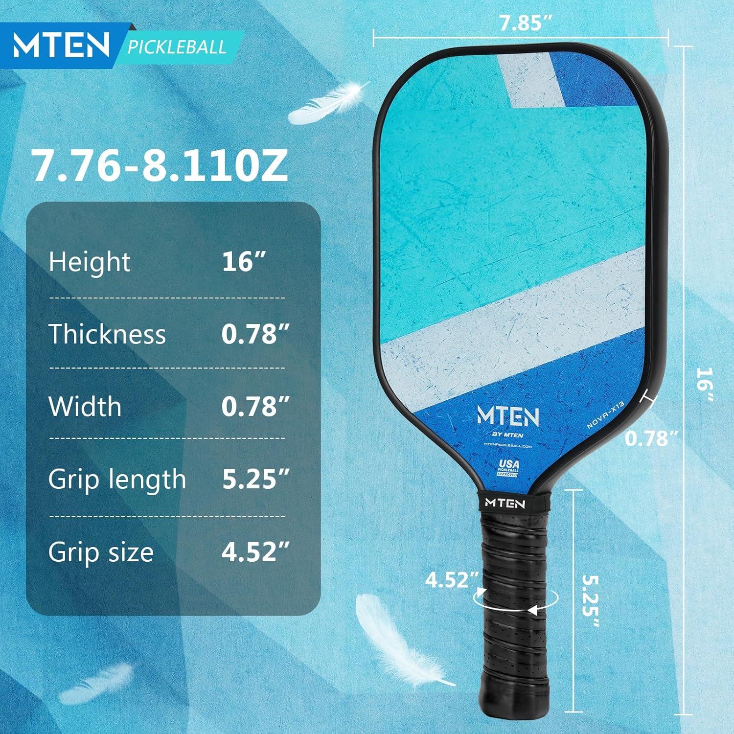 imagePickleball Paddles Carbon Fiber Pickleball Paddles Lightweight Pickle Ball Paddle Carbon Fiberglass Surface USAPA Approved Beginners ampamp Competition 1Pcssky blue