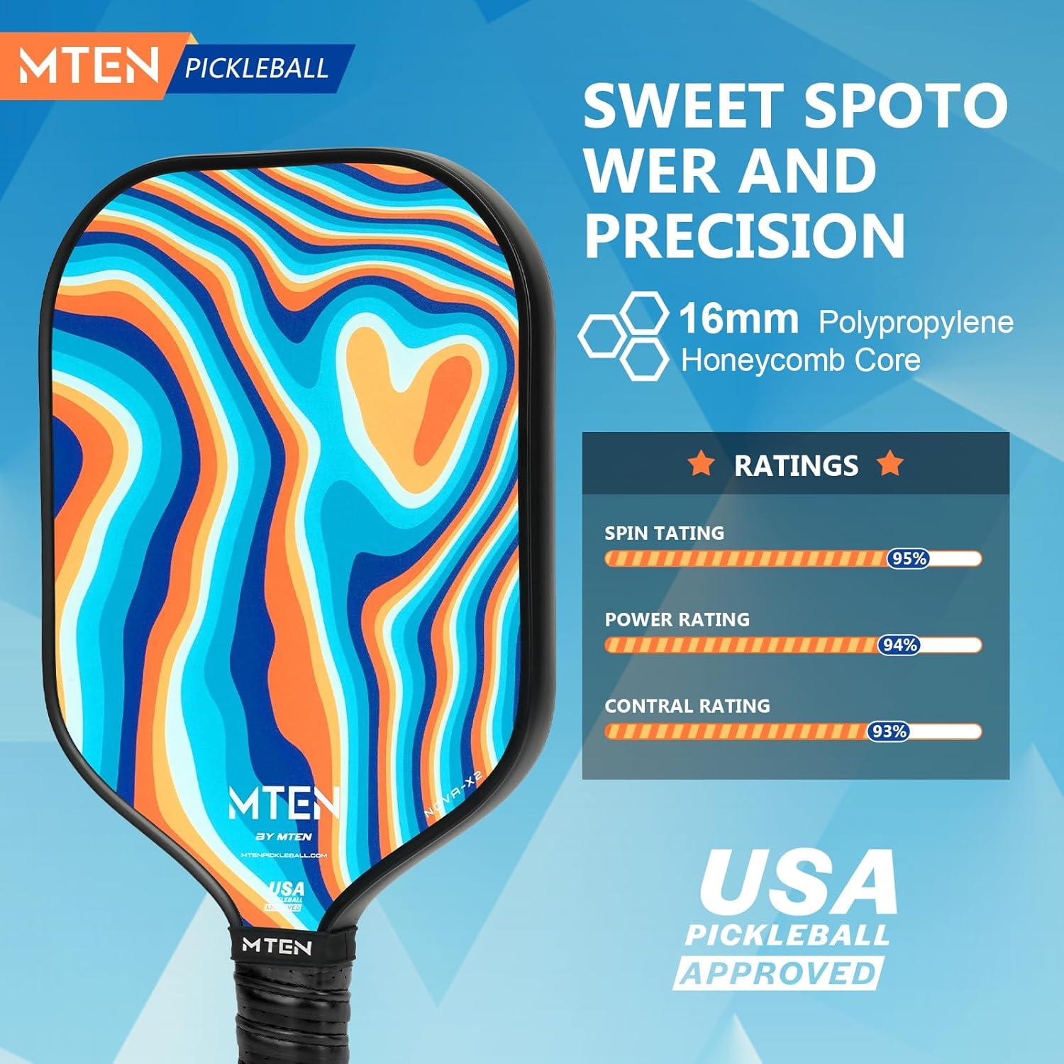 imagePickleball Paddles Carbon Fiber Pickleball Paddles Lightweight Pickle Ball Paddle Carbon Fiberglass Surface USAPA Approved Beginners ampamp Competition 1Pcsblue orange