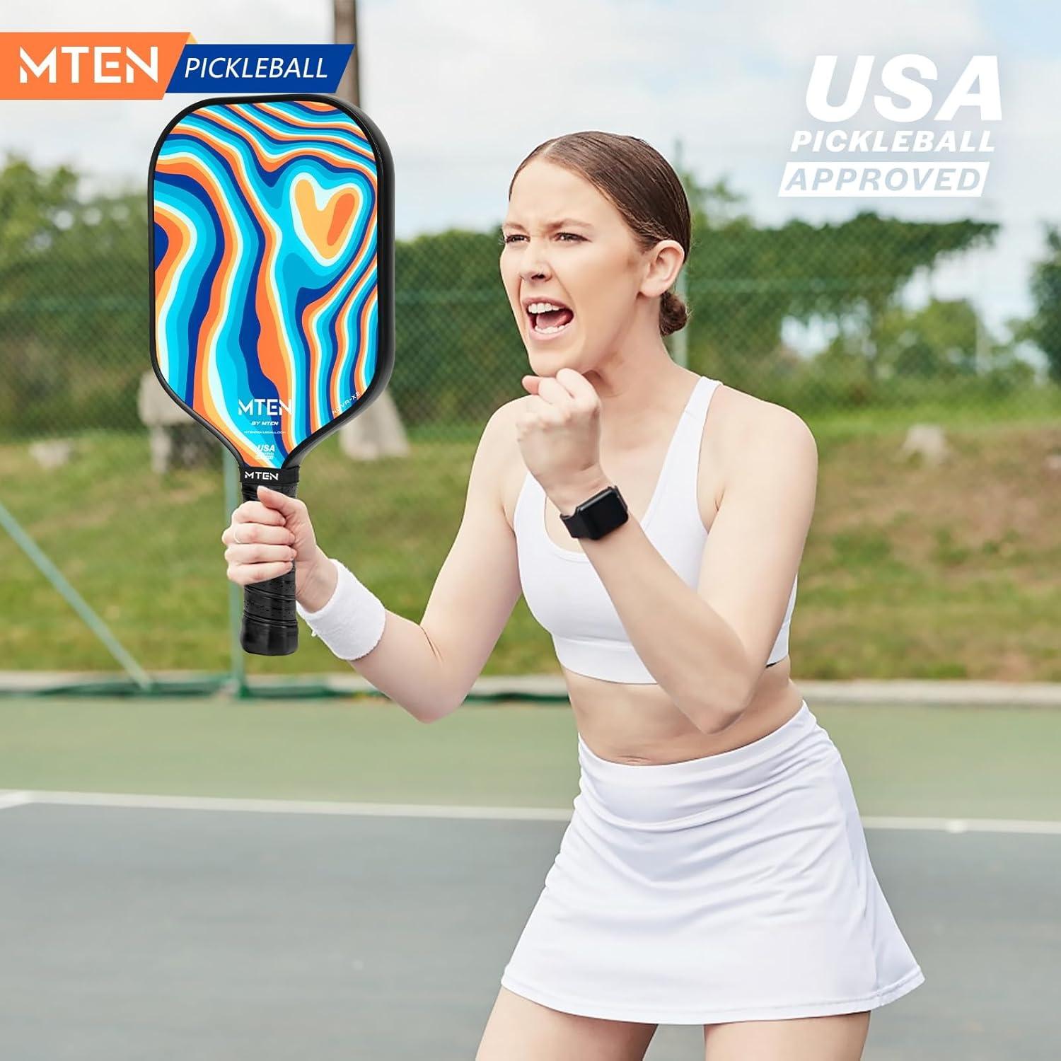 imagePickleball Paddles Carbon Fiber Pickleball Paddles Lightweight Pickle Ball Paddle Carbon Fiberglass Surface USAPA Approved Beginners ampamp Competition 1Pcsblue orange