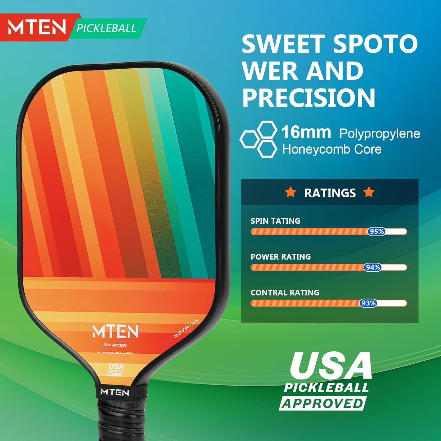 imagePickleball Paddles Carbon Fiber Pickleball Paddles Lightweight Pickle Ball Paddle Carbon Fiberglass Surface USAPA Approved Beginners ampamp Competition 1Pcsred yellow