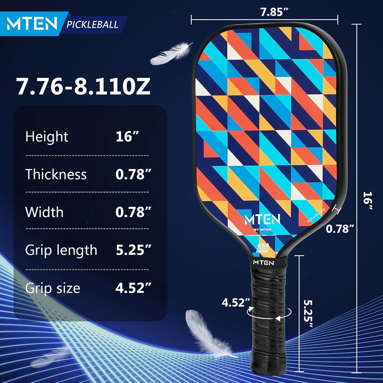 imagePickleball Paddles Carbon Fiber Pickleball Paddles Lightweight Pickle Ball Paddle Carbon Fiberglass Surface USAPA Approved Beginners ampamp Competition 1Pcsblue red