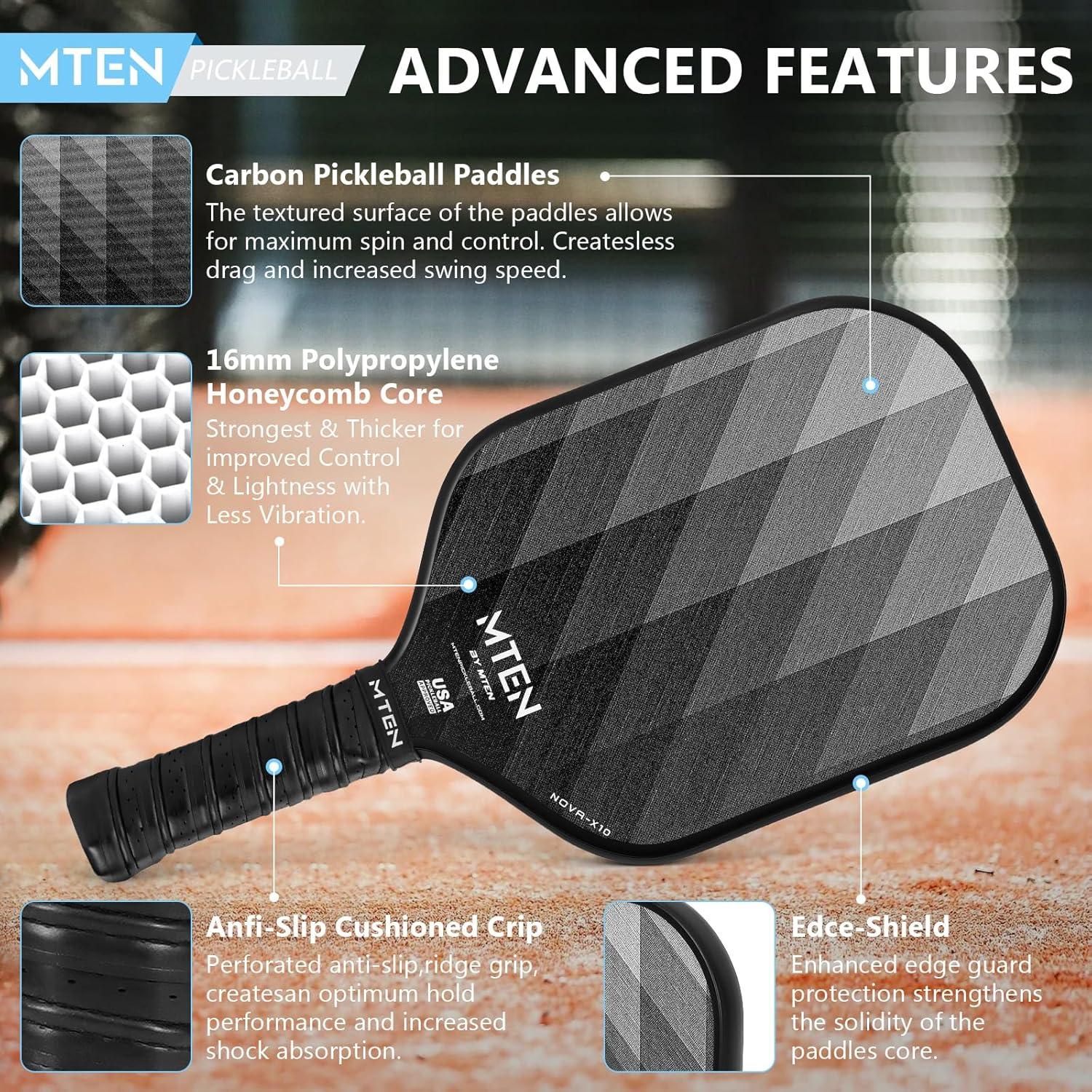 imagePickleball Paddles Carbon Fiber Pickleball Paddles Lightweight Pickle Ball Paddle Carbon Fiberglass Surface USAPA Approved Beginners ampamp Competition 1Pcssilver black