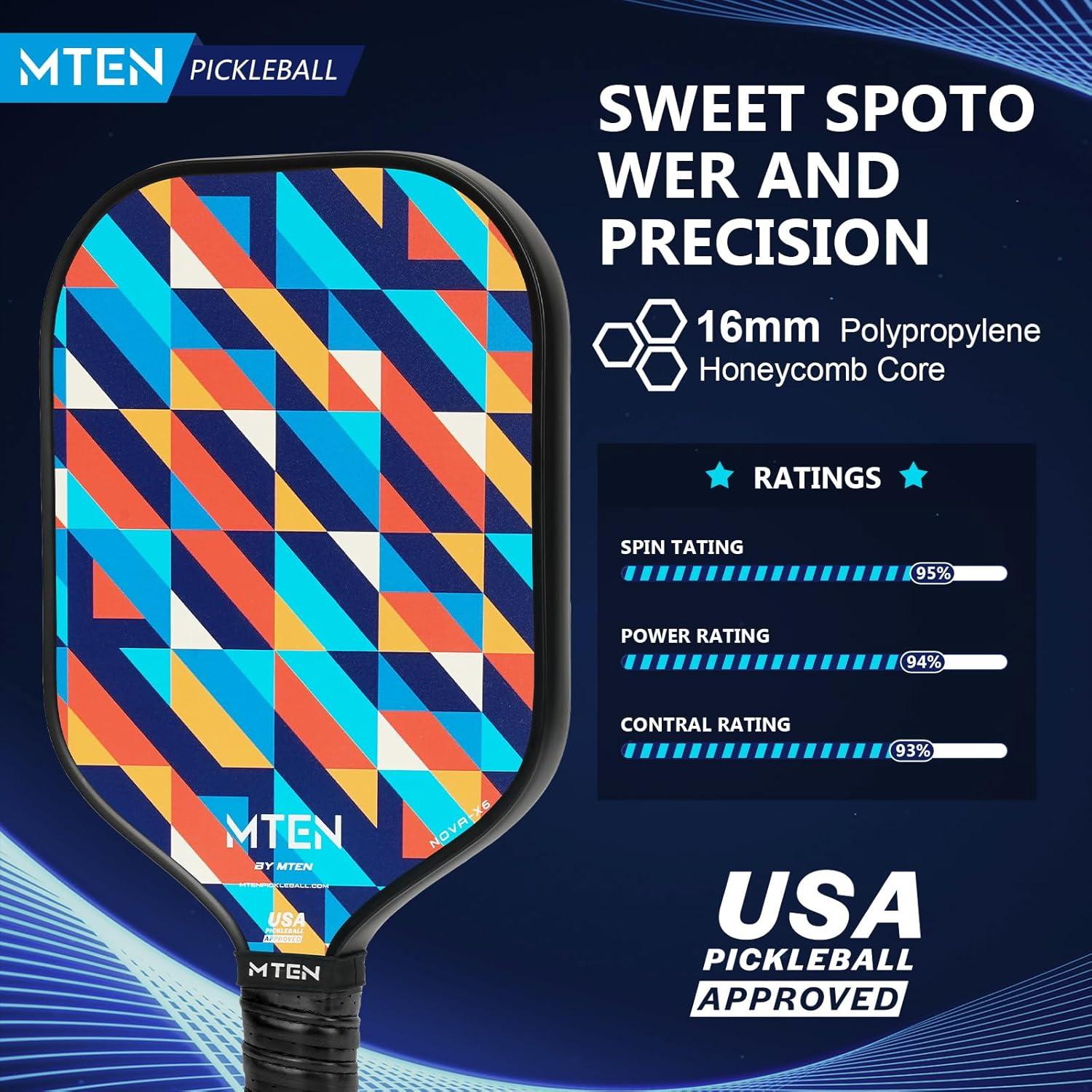 imagePickleball Paddles Carbon Fiber Pickleball Paddles Lightweight Pickle Ball Paddle Carbon Fiberglass Surface USAPA Approved Beginners ampamp Competition 1Pcsblue red