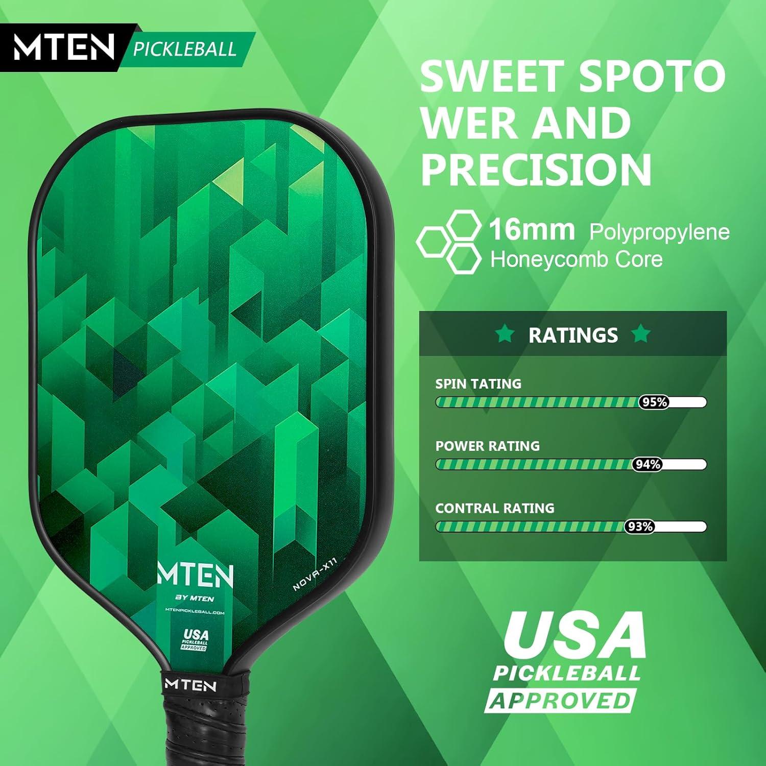 imagePickleball Paddles Carbon Fiber Pickleball Paddles Lightweight Pickle Ball Paddle Carbon Fiberglass Surface USAPA Approved Beginners ampamp Competition 1Pcsgreen