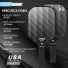 imagePickleball Paddles Carbon Fiber Pickleball Paddles Lightweight Pickle Ball Paddle Carbon Fiberglass Surface USAPA Approved Beginners ampamp Competition 1Pcssilver black