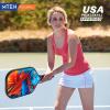 imagePickleball Paddles Carbon Fiber Pickleball Paddles USAPA Carbon Surface Carbon Fiber Core Comfort Leather Handle 16MM Lightweight Beginners
