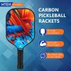imagePickleball Paddles Carbon Fiber Pickleball Paddles USAPA Carbon Surface Carbon Fiber Core Comfort Leather Handle 16MM Lightweight Beginners