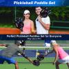 imagePickleball Paddles USAPA Approved Fiberglass Surface Pickleball Set with Pickleball Rackets Pickleball Paddles Set for Men WomenA2Black