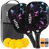 imagePickleball Paddles USAPA Approved Fiberglass Surface Pickleball Set with Pickleball Rackets Pickleball Paddles Set for Men WomenA2Black
