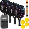 imagePickleball Paddles USAPA Approved Fiberglass Surface Pickleball Set with Pickleball Rackets Pickleball Paddles Set for Men WomenA4Black