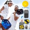 imagePickleball Paddles USAPA Approved Fiberglass Surface Pickleball Set with Pickleball Rackets Pickleball Paddles Set for Men WomenC1Black1Blue