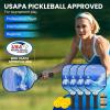 imagePickleball Paddles USAPA Approved Fiberglass Surface Pickleball Set with Pickleball Rackets Pickleball Paddles Set for Men WomenF4Blue