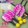 imagePickleball Paddles USAPA Approved Fiberglass Surface Pickleball Set with Pickleball Rackets Pickleball Paddles Set for Men WomenF4Pink
