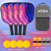 imagePickleball Paddles USAPA Approved Fiberglass Surface Pickleball Set with Pickleball Rackets Pickleball Paddles Set for Men WomenF4Pink blue