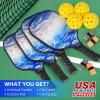 imagePickleball Paddles USAPA Approved Fiberglass Surface Pickleball Set with Pickleball Rackets Pickleball Paddles Set for Men WomenF4White blue