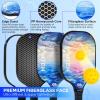 imagePickleball Paddles USAPA Approved Fiberglass Surface Pickleball Set with Pickleball Rackets Pickleball Paddles Set for Men WomenLake Blue