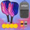 imagePickleball Paddles USAPA Approved Fiberglass Surface Pickleball Set with Pickleball Rackets Pickleball Paddles Set for Men WomenRedBlue