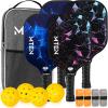 imagePickleball Paddles USAPA Approved Fiberglass Surface Pickleball Set with Pickleball Rackets Pickleball Paddles Set for Men WomenC2Black2Blue
