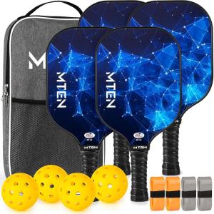 imagePickleball Paddles USAPA Approved Fiberglass Surface Pickleball Set with Pickleball Rackets Pickleball Paddles Set for Men WomenB4Blue