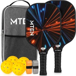 imagePickleball Paddles USAPA Approved Fiberglass Surface Pickleball Set with Pickleball Rackets Pickleball Paddles Set for Men WomenD2Black Red