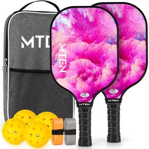 imagePickleball Paddles USAPA Approved Fiberglass Surface Pickleball Set with Pickleball Rackets Pickleball Paddles Set for Men WomenPink