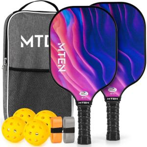 imagePickleball Paddles USAPA Approved Fiberglass Surface Pickleball Set with Pickleball Rackets Pickleball Paddles Set for Men WomenRedBlue