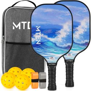 imagePickleball Paddles USAPA Approved Fiberglass Surface Pickleball Set with Pickleball Rackets Pickleball Paddles Set for Men Womensky blue