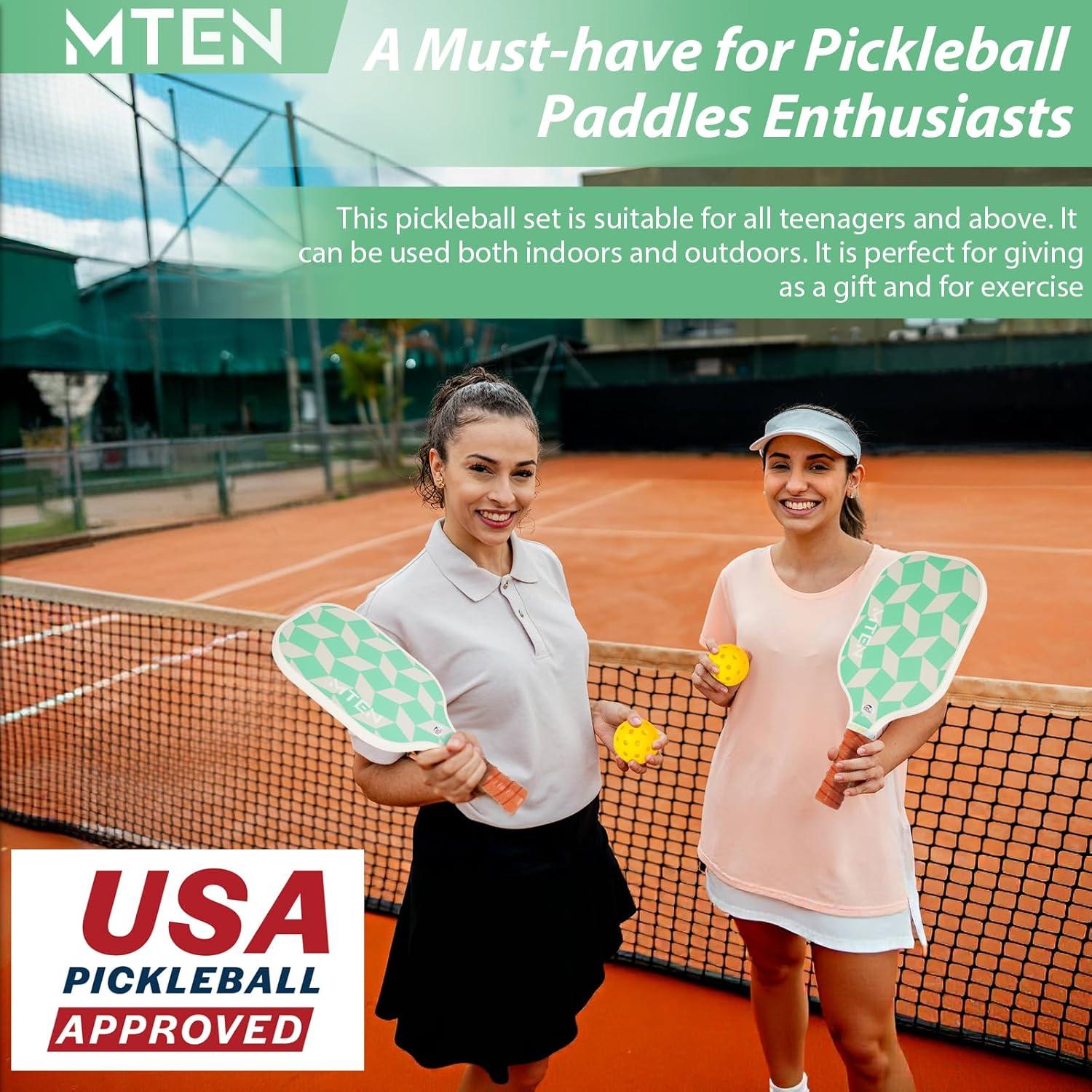 imagePickleball Paddles USAPA Approved Fiberglass Surface Pickleball Set for Beginners Pickleball Rackets Intermediates Professional PlayersA2Green
