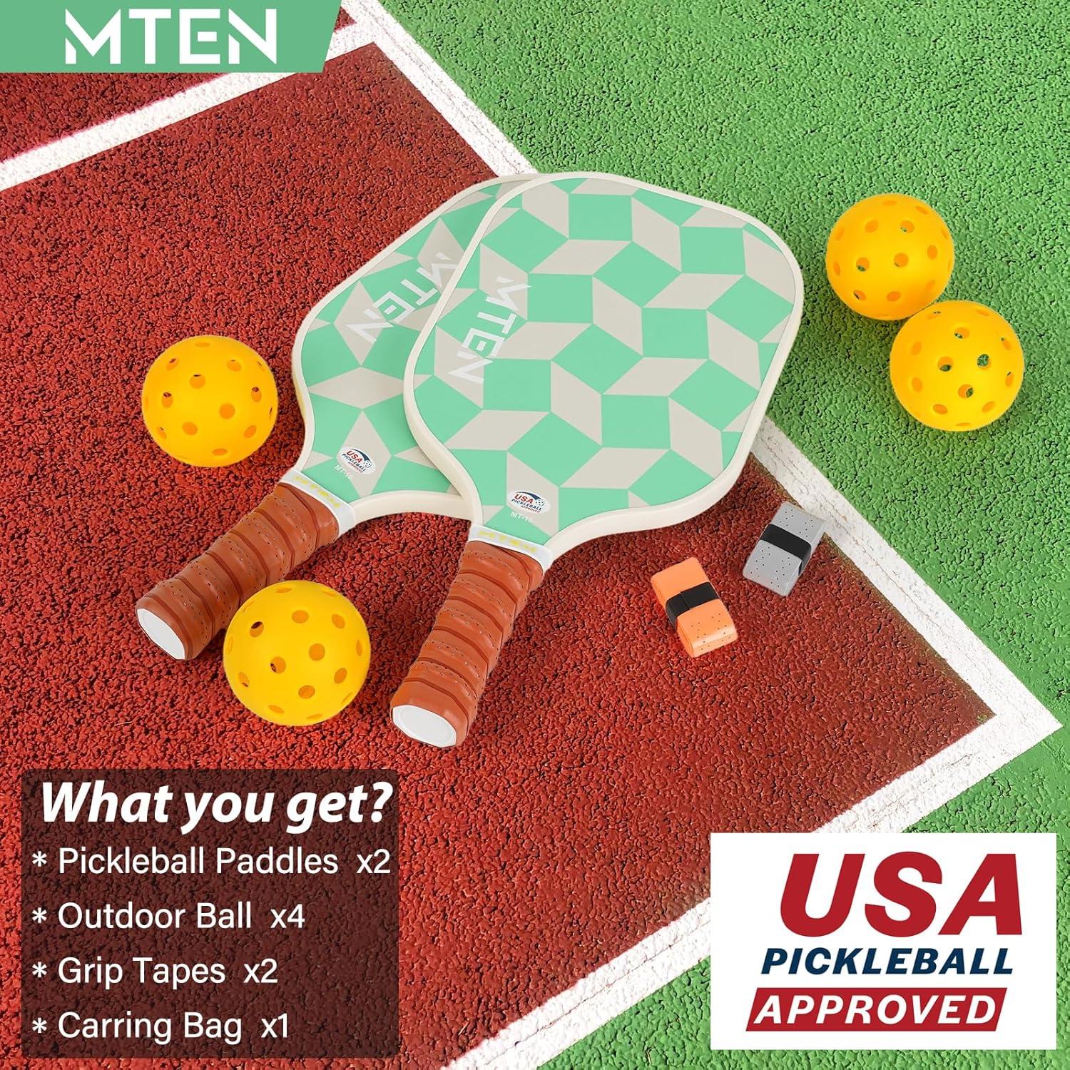imagePickleball Paddles USAPA Approved Fiberglass Surface Pickleball Set for Beginners Pickleball Rackets Intermediates Professional PlayersA2Green