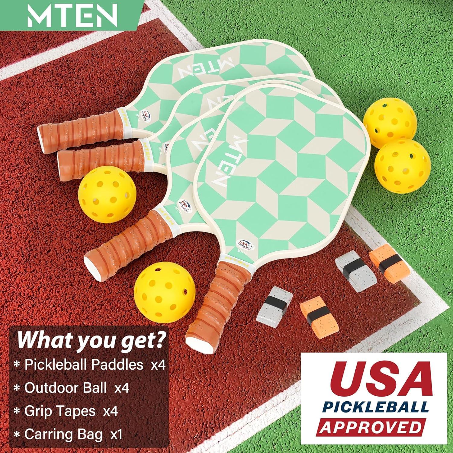imagePickleball Paddles USAPA Approved Fiberglass Surface Pickleball Set for Beginners Pickleball Rackets Intermediates Professional PlayersA4Green