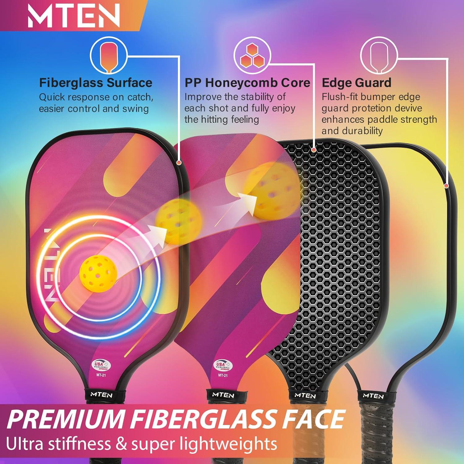 imagePickleball Paddles USAPA Approved Fiberglass Surface Pickleball Set for Beginners Pickleball Rackets Intermediates Professional PlayersD4RED