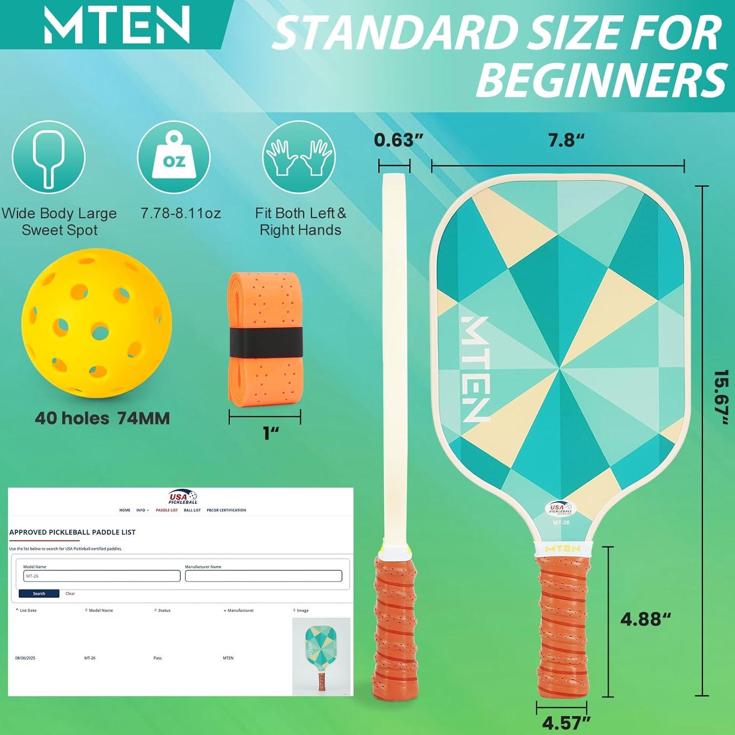imagePickleball Paddles USAPA Approved Fiberglass Surface Pickleball Set for Beginners Pickleball Rackets Intermediates Professional PlayersF2Lake white