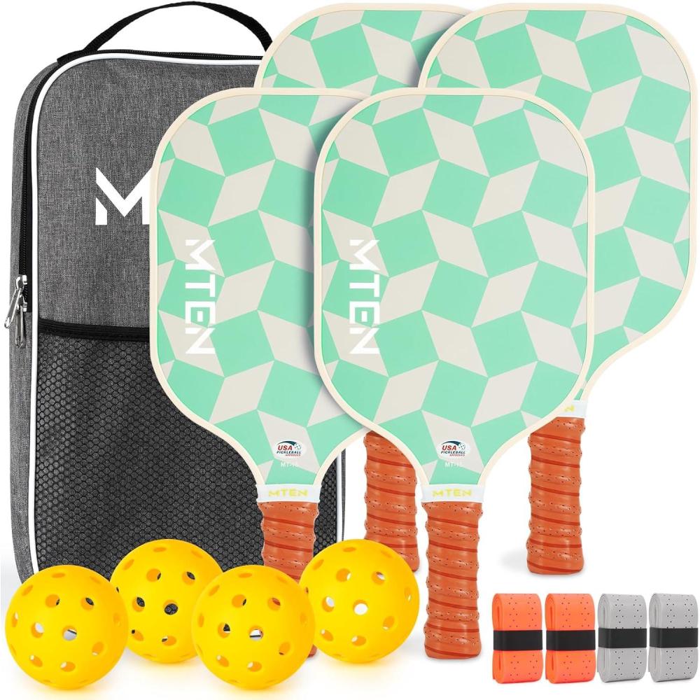 imagePickleball Paddles USAPA Approved Fiberglass Surface Pickleball Set for Beginners Pickleball Rackets Intermediates Professional PlayersA4Green