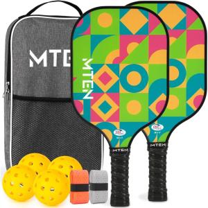 imagePickleball Paddles USAPA Approved Fiberglass Surface Pickleball Set for Beginners Pickleball Rackets Intermediates Professional PlayersB2Green Black