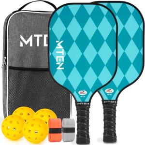 imagePickleball Paddles USAPA Approved Fiberglass Surface Pickleball Set for Beginners Pickleball Rackets Intermediates Professional PlayersC2Lake blue