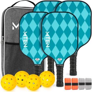 imagePickleball Paddles USAPA Approved Fiberglass Surface Pickleball Set for Beginners Pickleball Rackets Intermediates Professional PlayersC4Lake blue