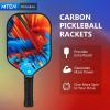 imagePickleball Paddles Carbon Fiber Pickleball Paddles USAPA Carbon Surface Carbon Fiber Core Comfort Leather Handle 16MM Lightweight Beginners red Blue